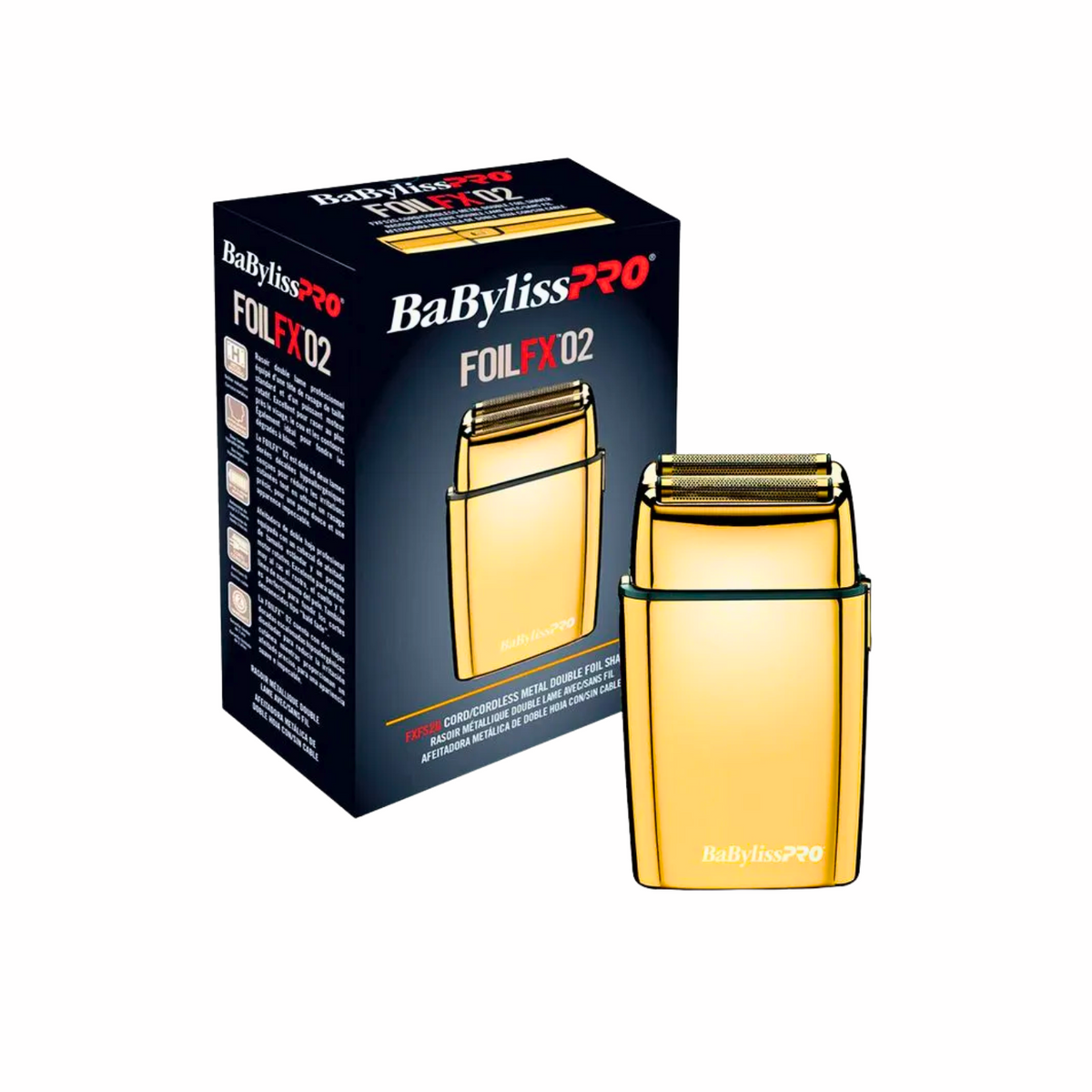 Afeitadora profesional BaBylissPRO Foil FX02 Gold FXFS2G de doble lámina de titanio dorado en Chile