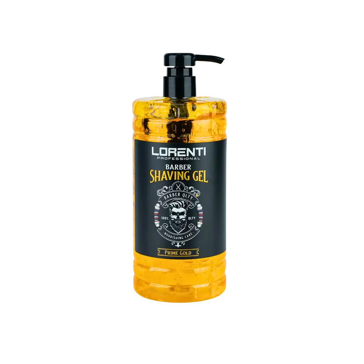 Shaving Gel Lorenti Professional Prime Gold de 1000 ml con bomba dosificadora, gel de afeitar transparente, Chile