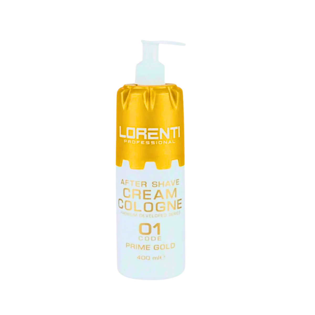 After Shave Crema Lorenti Professional Prime Gold de 400 ml, crema-colonia post-afeitado hidratante, Chile