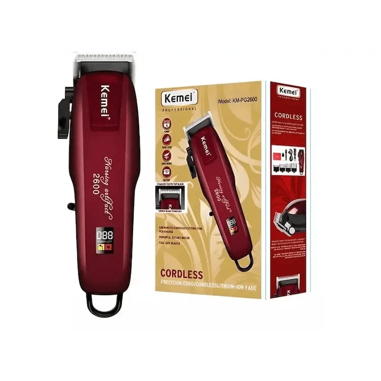 Kemei KM-2600 cortapelo profesional inalámbrico de 180 minutos para barbería Chile