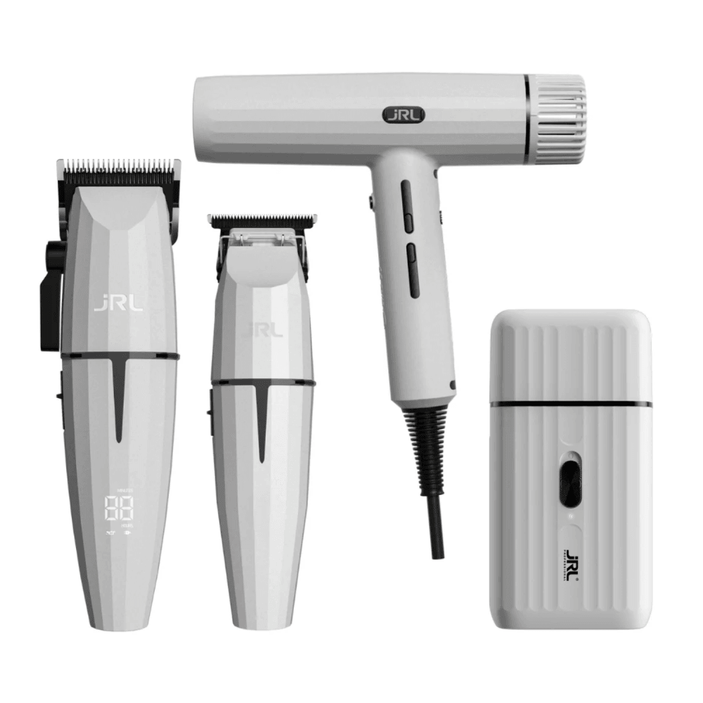 JRL Professional Combo Onyx Blanco Ghost 3 Clipper Trimmer Shaver y Secador - CORTAPELO PROFESIONAL