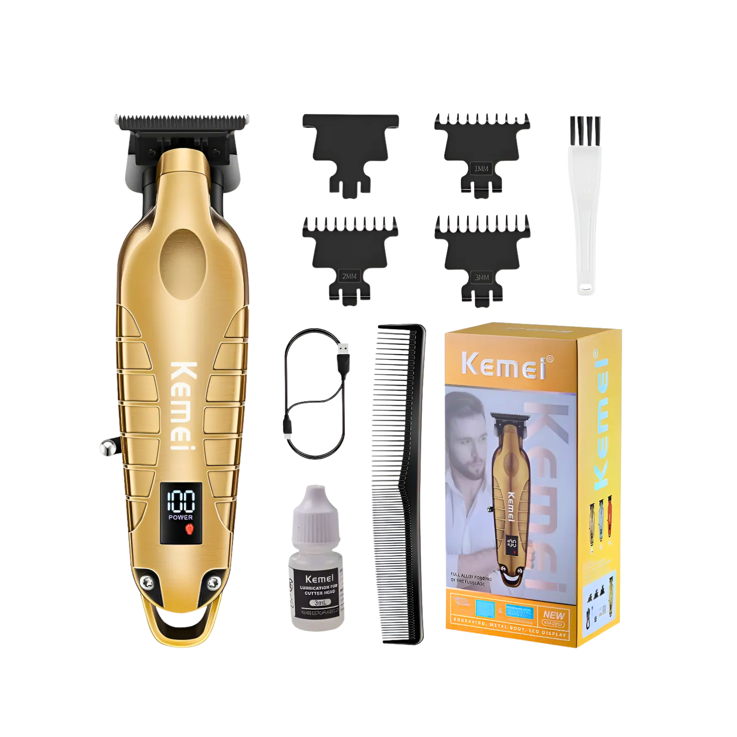 Kemei KM-2293 Dorado Trimmer Profesional Recargable - siemprecompra