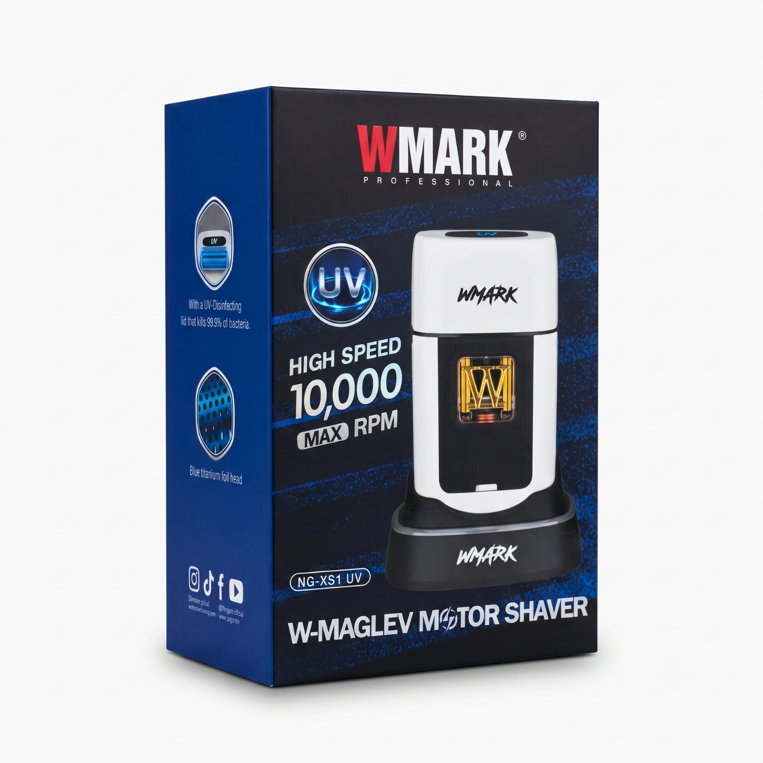 Wmark NG-XS1 Afeitadora Profesional Shaver Motor Vector 10000 RPM Blanco