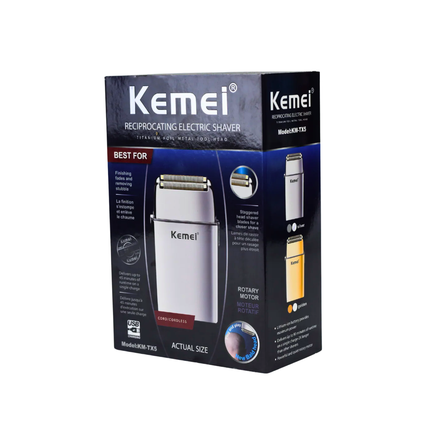 Kemei Shaver TX5 Afeitadora Inalambrica Recargable - siemprecompra