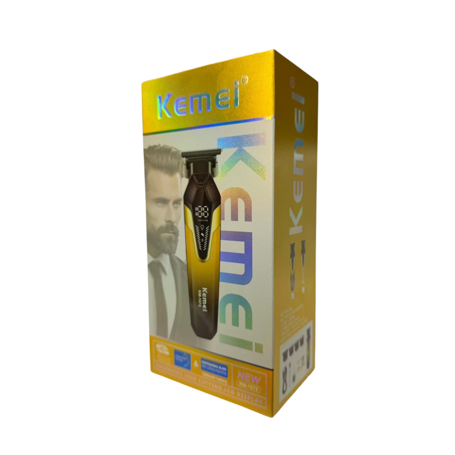 Maquina Patillera Trimmer Kemei KM-1572 Negro/gold - siemprecompra