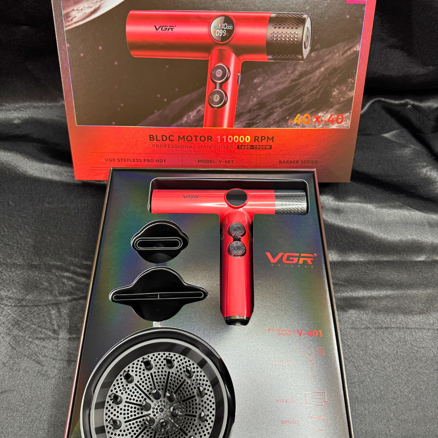 Secador De Pelo VGR Profesional V-401 110000rpm Frío Calor