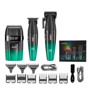 Barber Combo VGR V-640S3 Cortadora, Patillera y Afeitadora 3 en 1 Azul