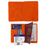 Porta Pasaporte Documentos Funda Protectora Viaje Con Rfid Naranja - siemprecompra