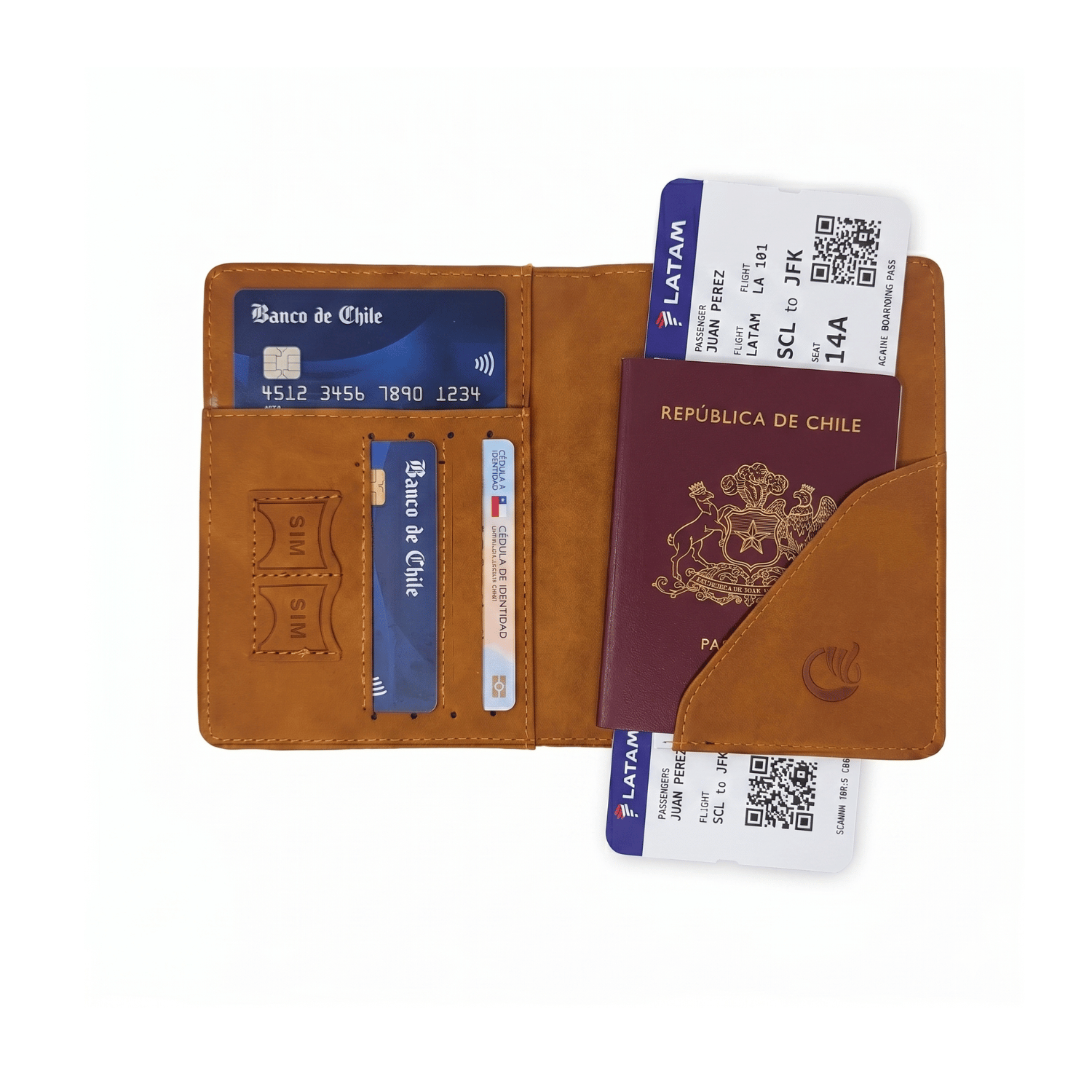 Porta Pasaporte Documentos Funda Protectora Viaje Con Rfid Cafe - siemprecompra