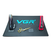 Alfombra Silicón Antideslizante Magnética VGR Negra Para Barbería
