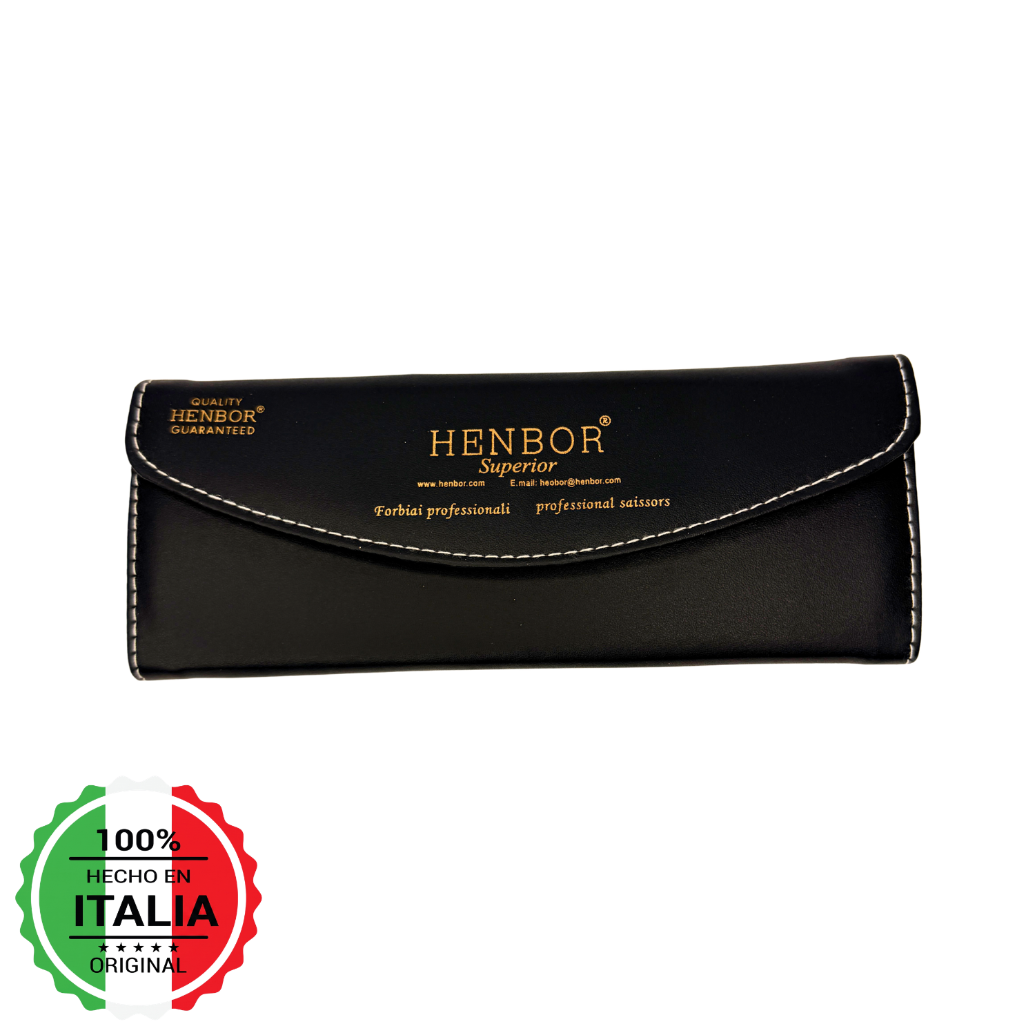 Kit Tijera Profesional Henbor Microdentada 6" + Esculpidora + Navaja Clásica y Estuche