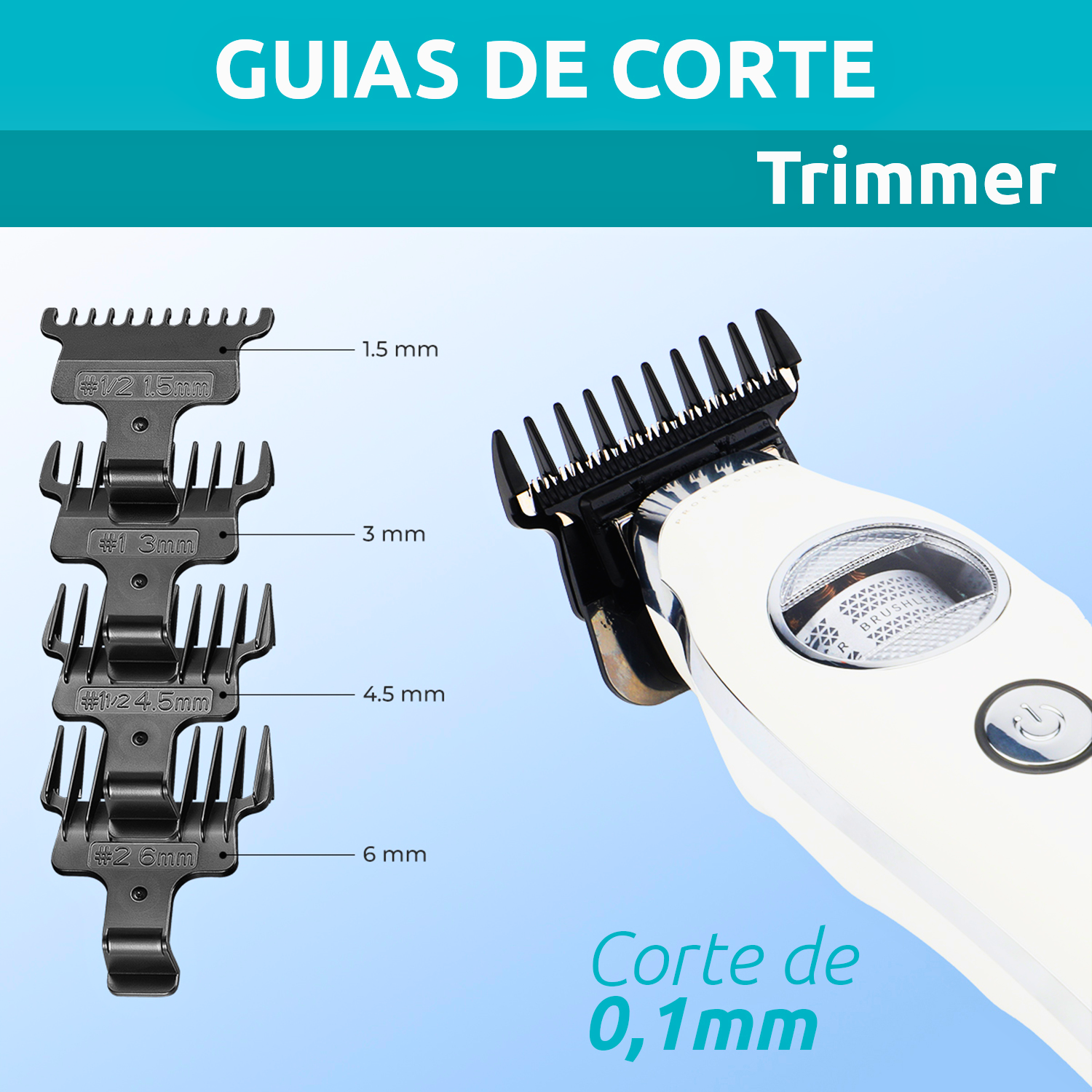 Patillera Profesional VGR V-880T con Motor BLDC 7200RPM Blanco