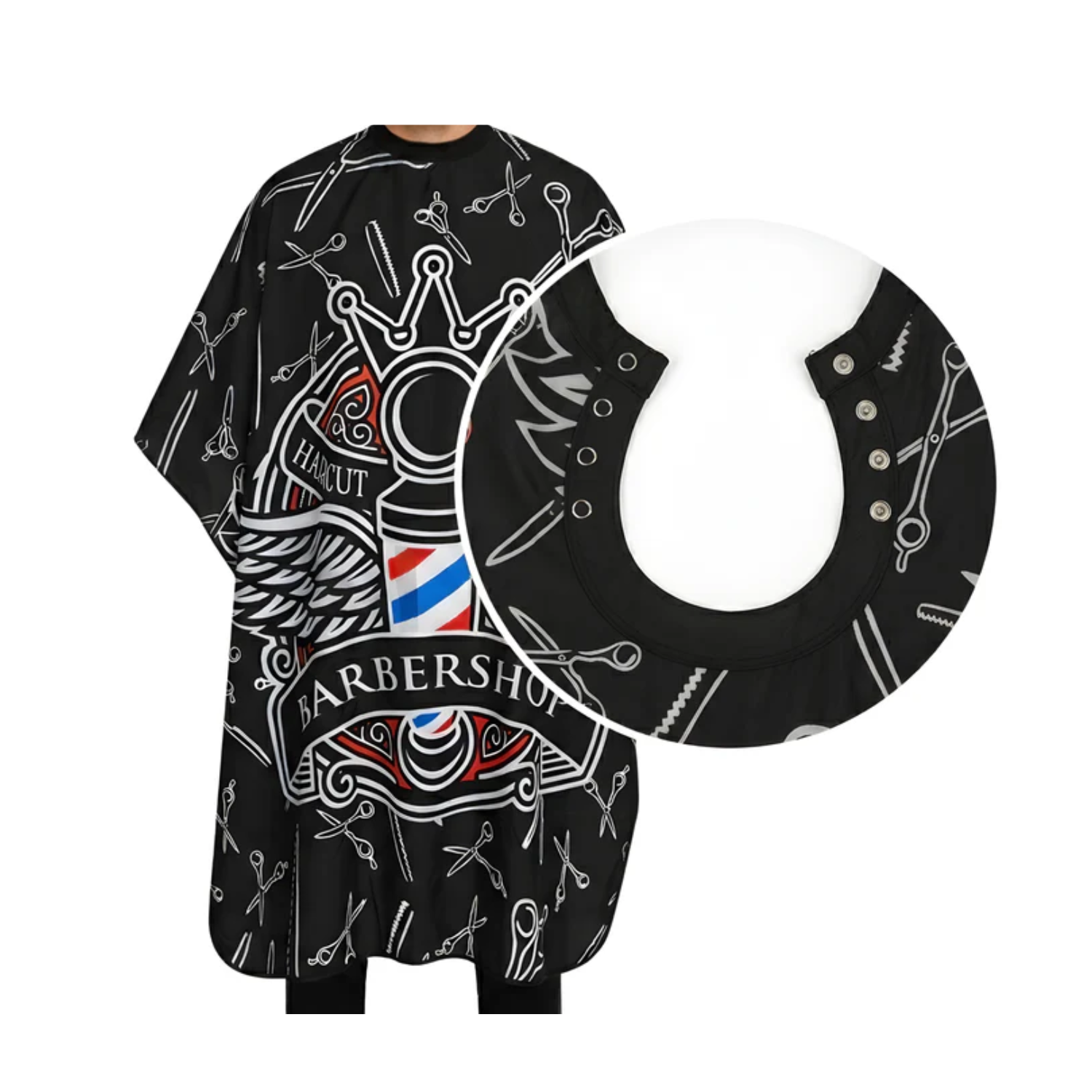 Capa Cuello de Goma BarberShop Negro - siemprecompra