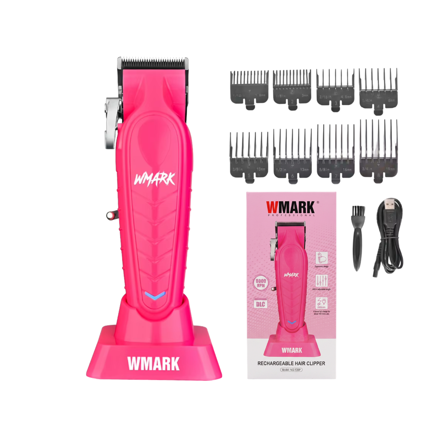 Cortadora de Cabello Profesional WMark NG-139 Ergo Rosa