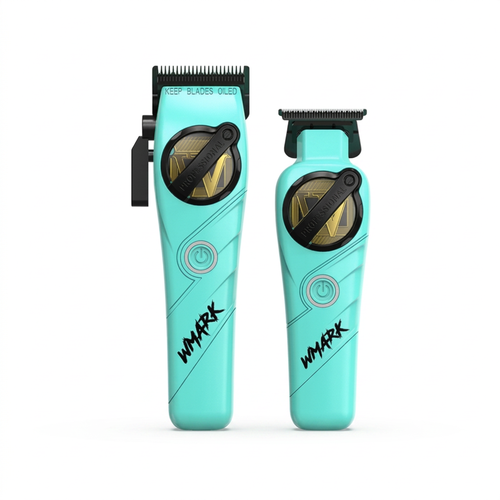 Kit Combo Cortadora Pelo y Trimmer Wmark NG-8613 Celeste Profesional