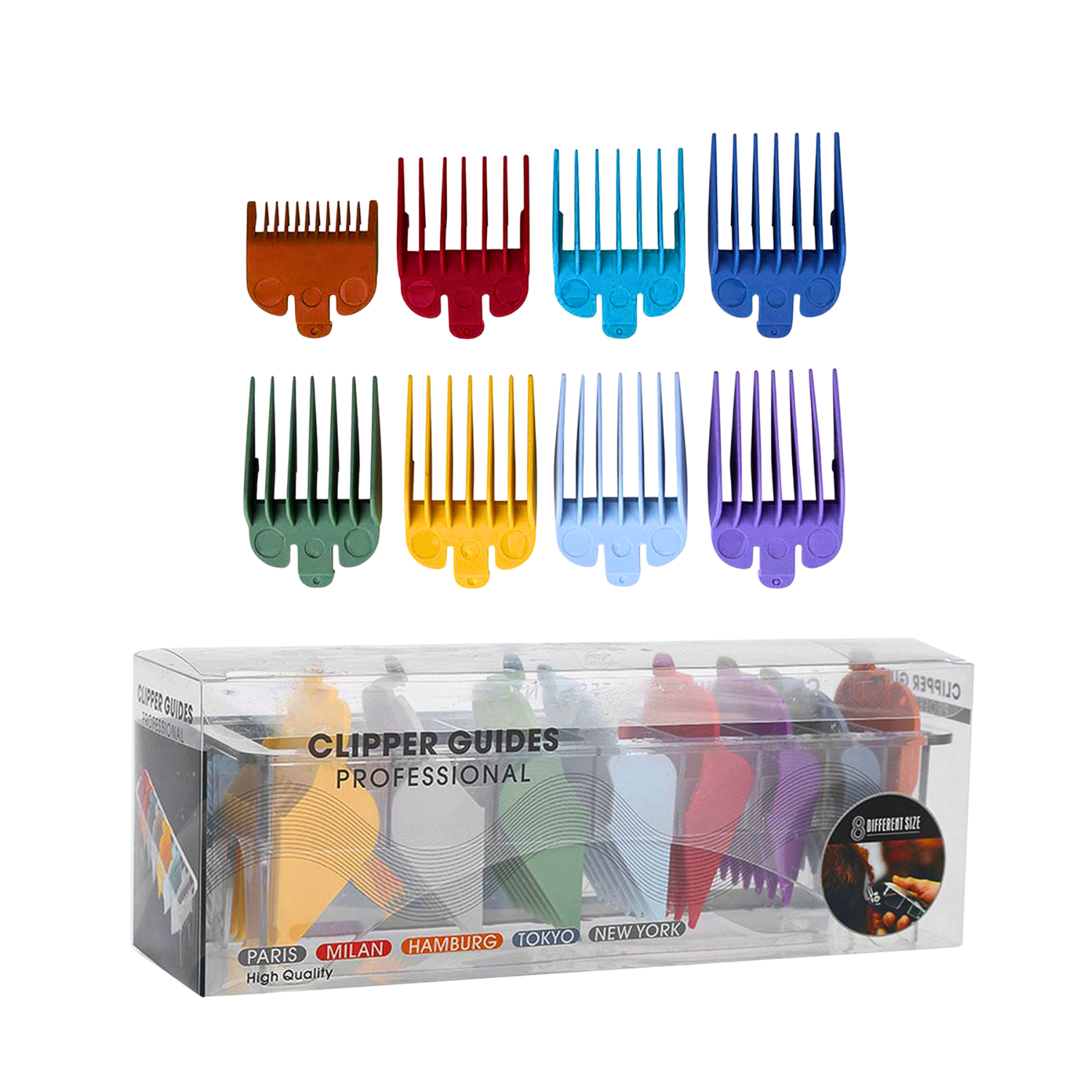 Peine Guía De Corte De 8 Piezas Con Clip De Plastico