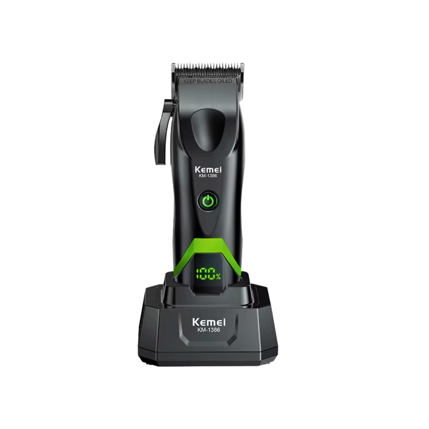 Combo Barbería Kemei KM-1386 Cortadora De Pelo + KM-1385 Trimmer Negro