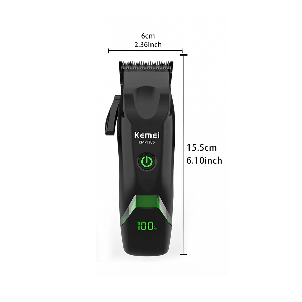 Kemei KM-1386 Cortapelos Profesional Inalámbrico Negro 7500RPM - siemprecompra