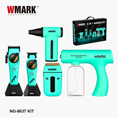 WMARK NG-8637KIT Kit 5 en 1 para Barbero – Todo lo que Necesitas Para un Corte Profesional