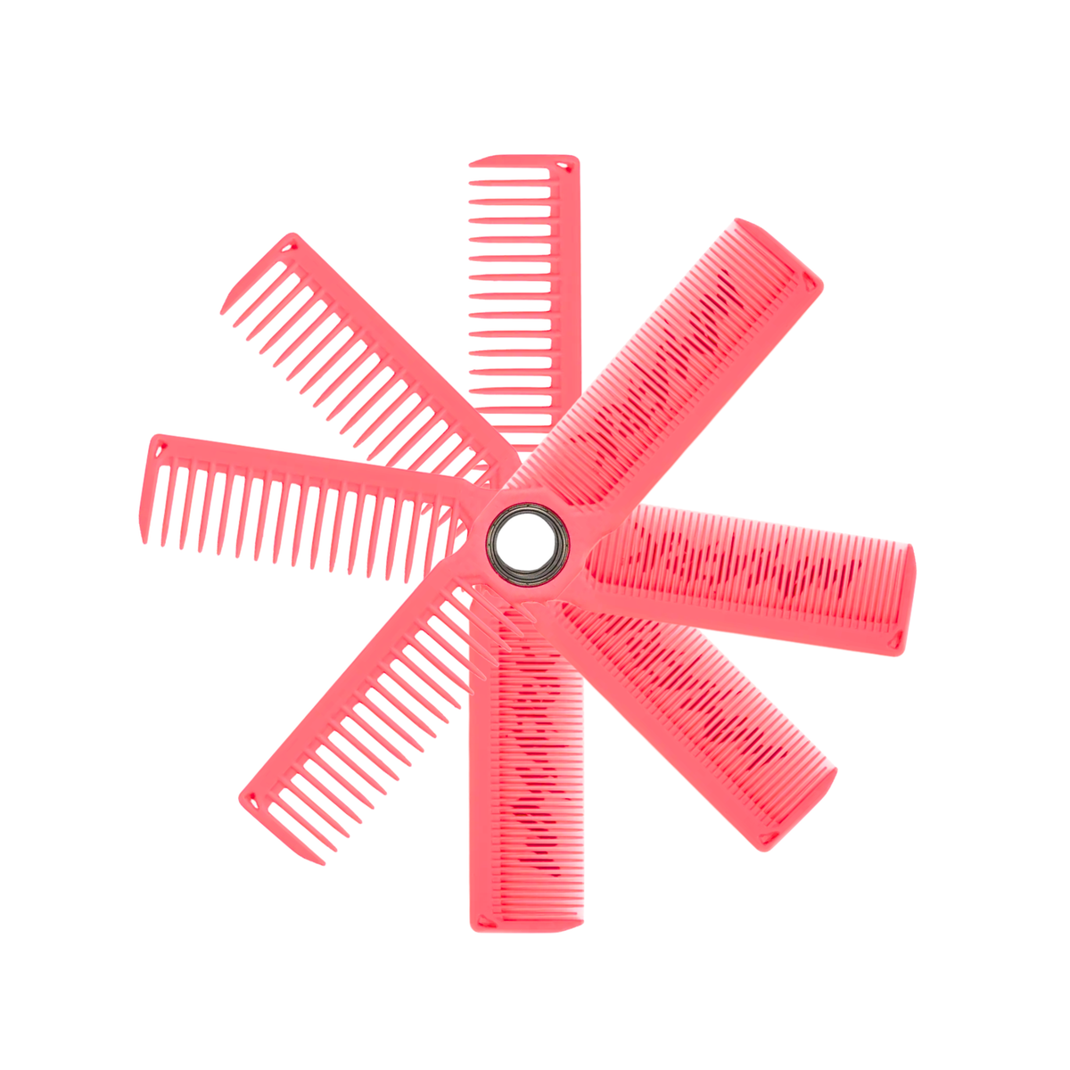Peineta Giratorio Profesional WMARK W-64 360° de Doble Uso para Barbería Rosado