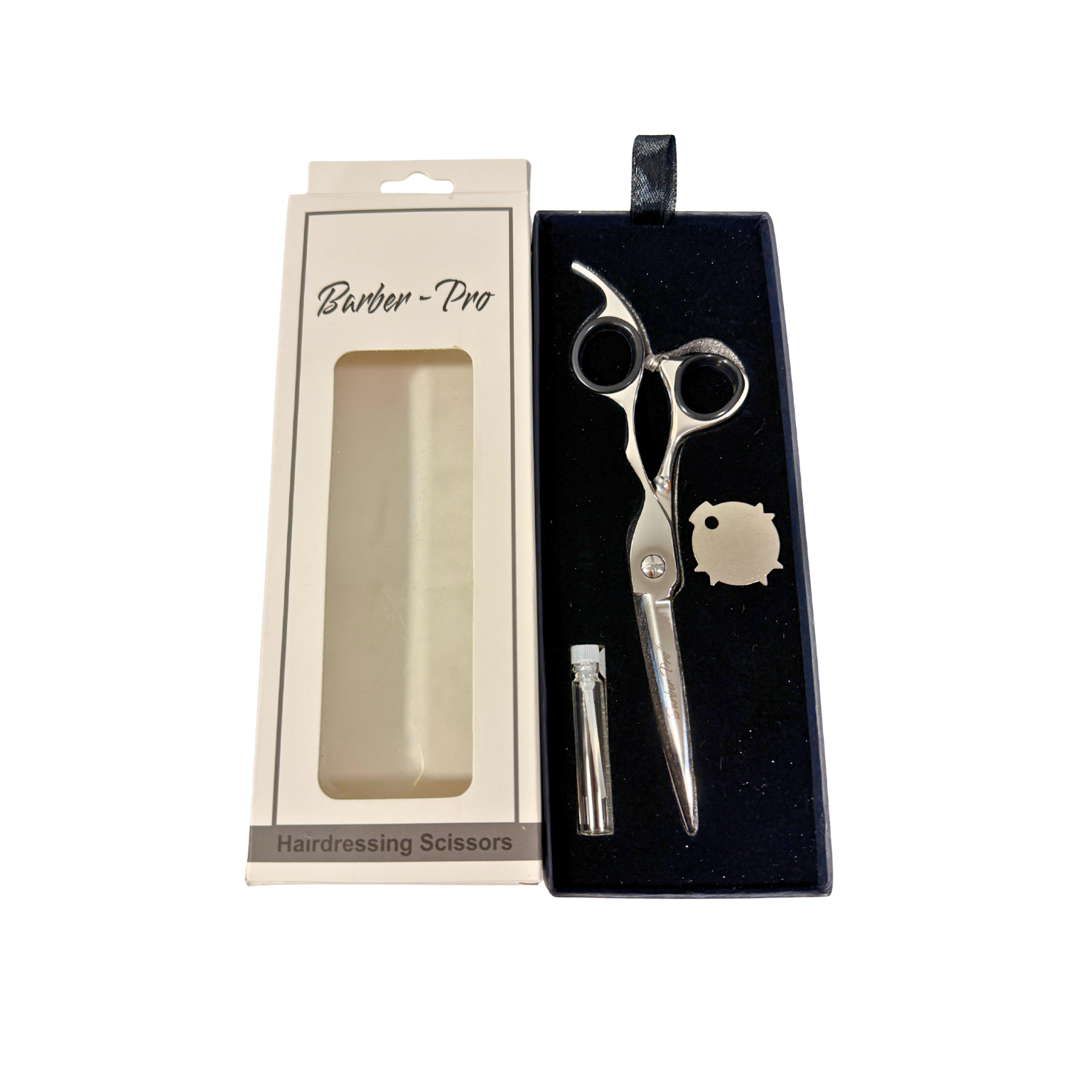 Tijera Profesional Peluquería BARBER PRO 6.5" Filo Navaja Silver - siemprecompra