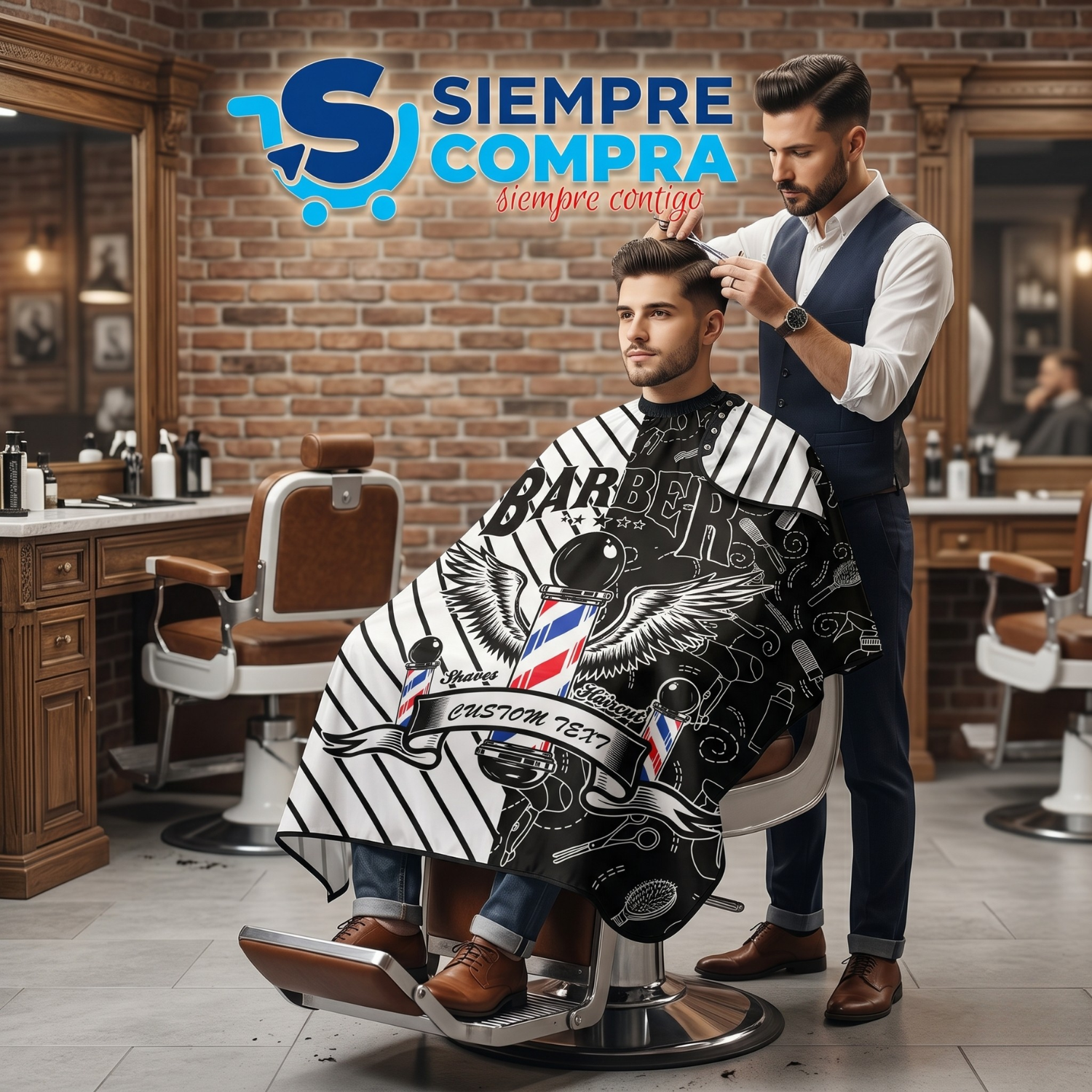 Capa Cuello de Goma BarberShop - siemprecompra