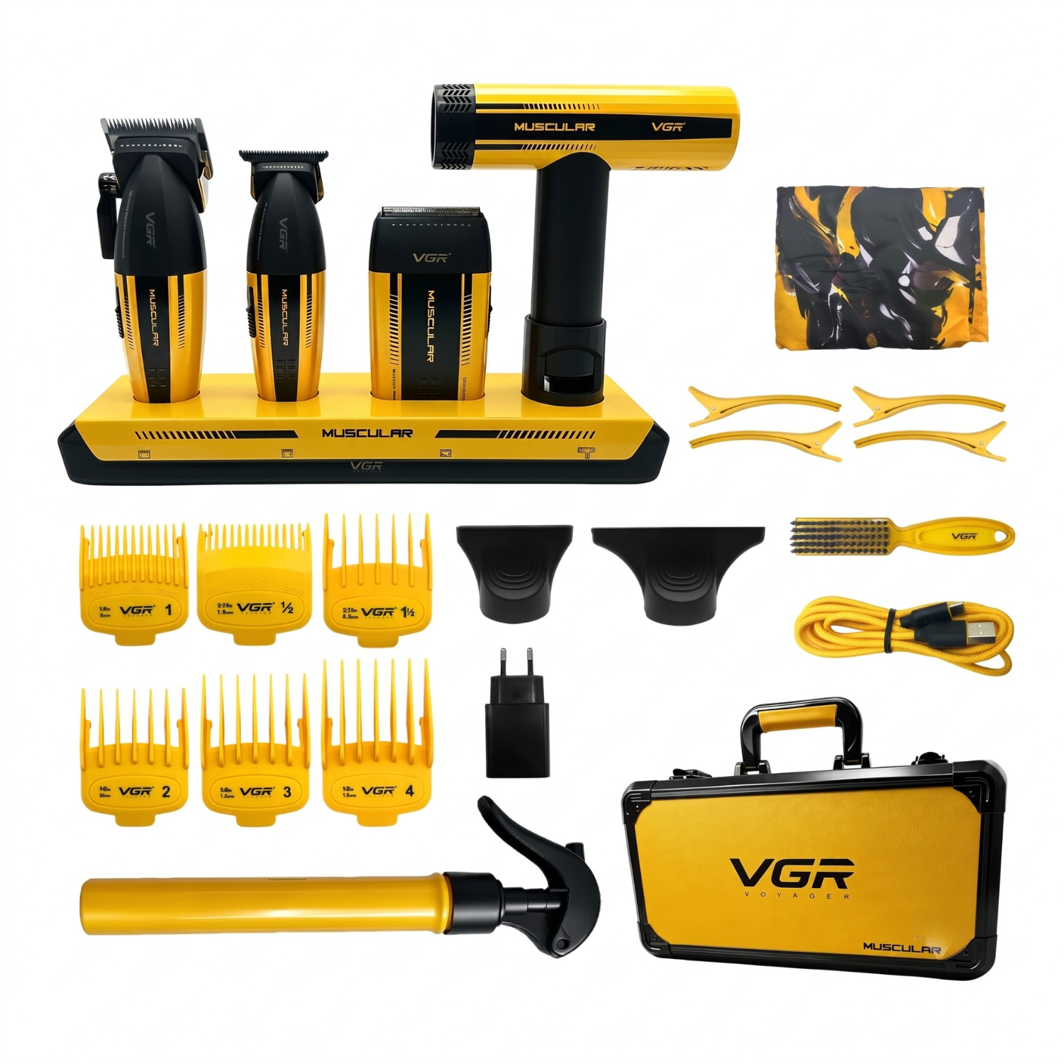 Combo Muscular Set 4 en 1 VGR V-285 S4 Profesional 9000 RPM Motor BLDC