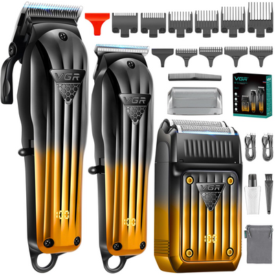 Barber Combo VGR Profesional de Barbería V644 Clipper + Trimmer + Shaver