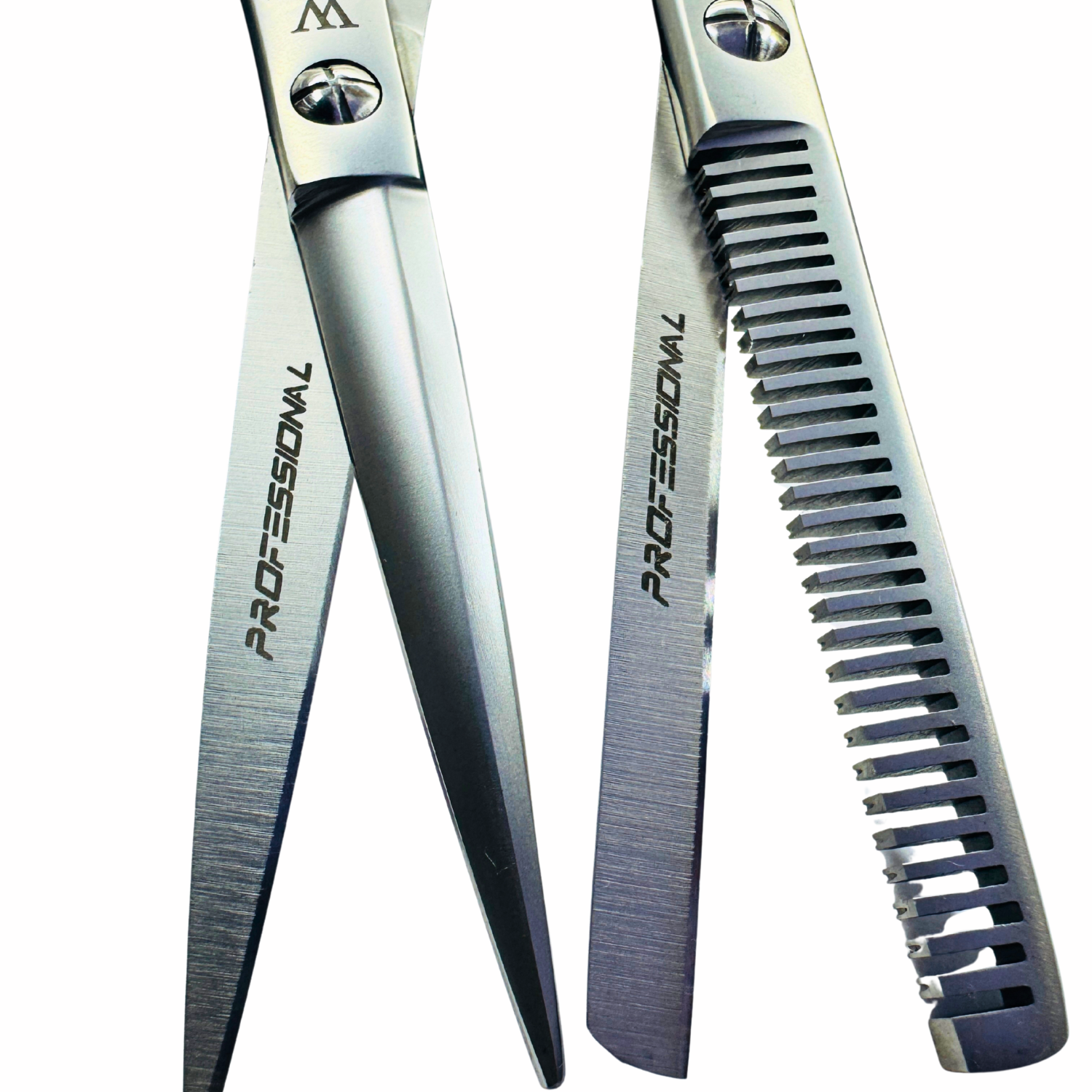 Tijera Peluqueria Wmark Profesional Corte Filo Navaja Y Esculpidora 6″ Platiado