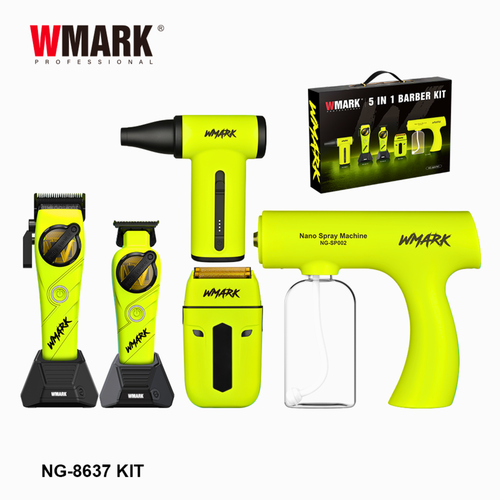 WMARK NG-8637KIT Kit 5 en 1 para Barbero Verde