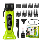 Máquina Cortadora De Pelo Kemei Km-90-4 11500 Rpm Cuchilla Dlc Verde Edición Especial