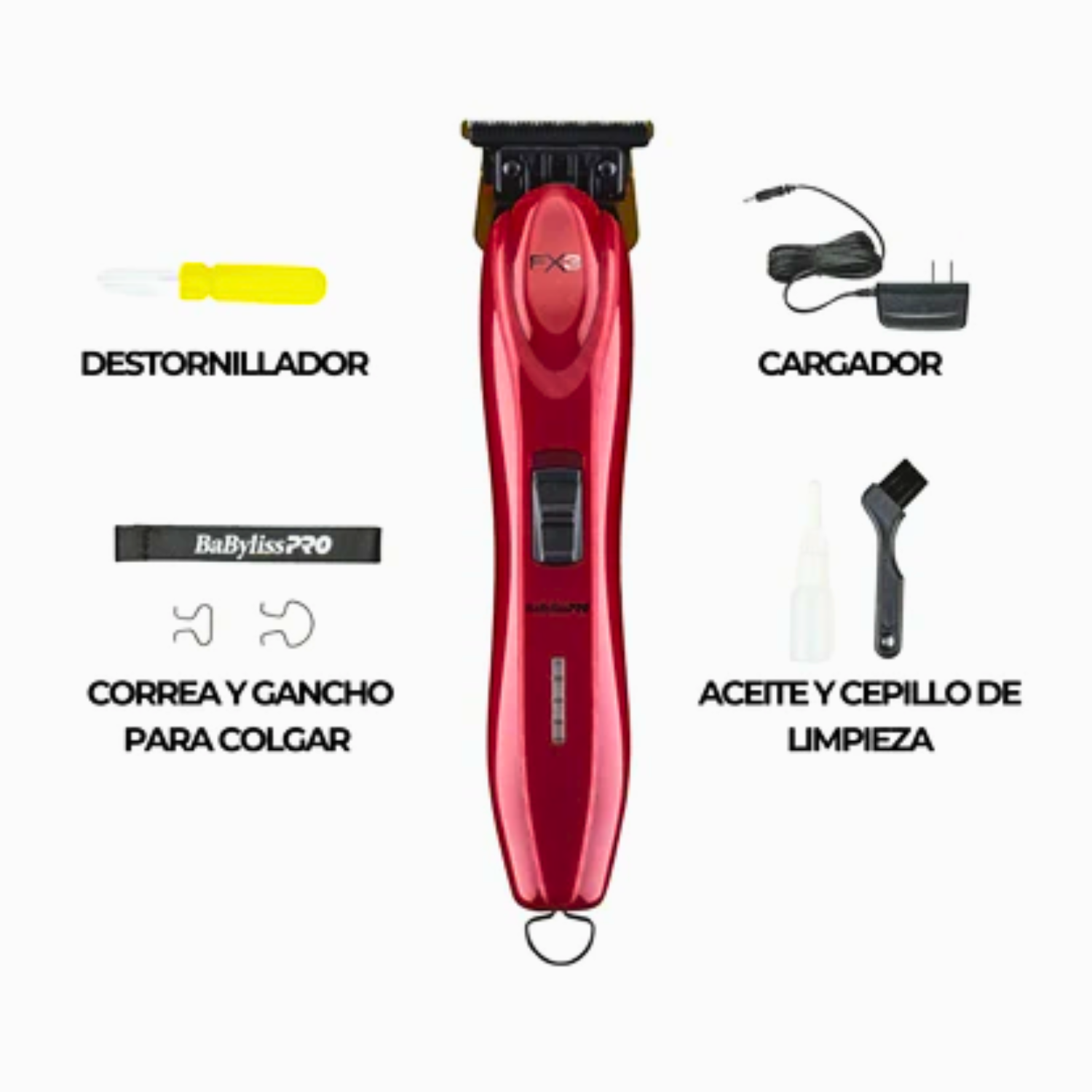 Máquina Cortadora Trimmer Babyliss PRO FX3 Roja - siemprecompra