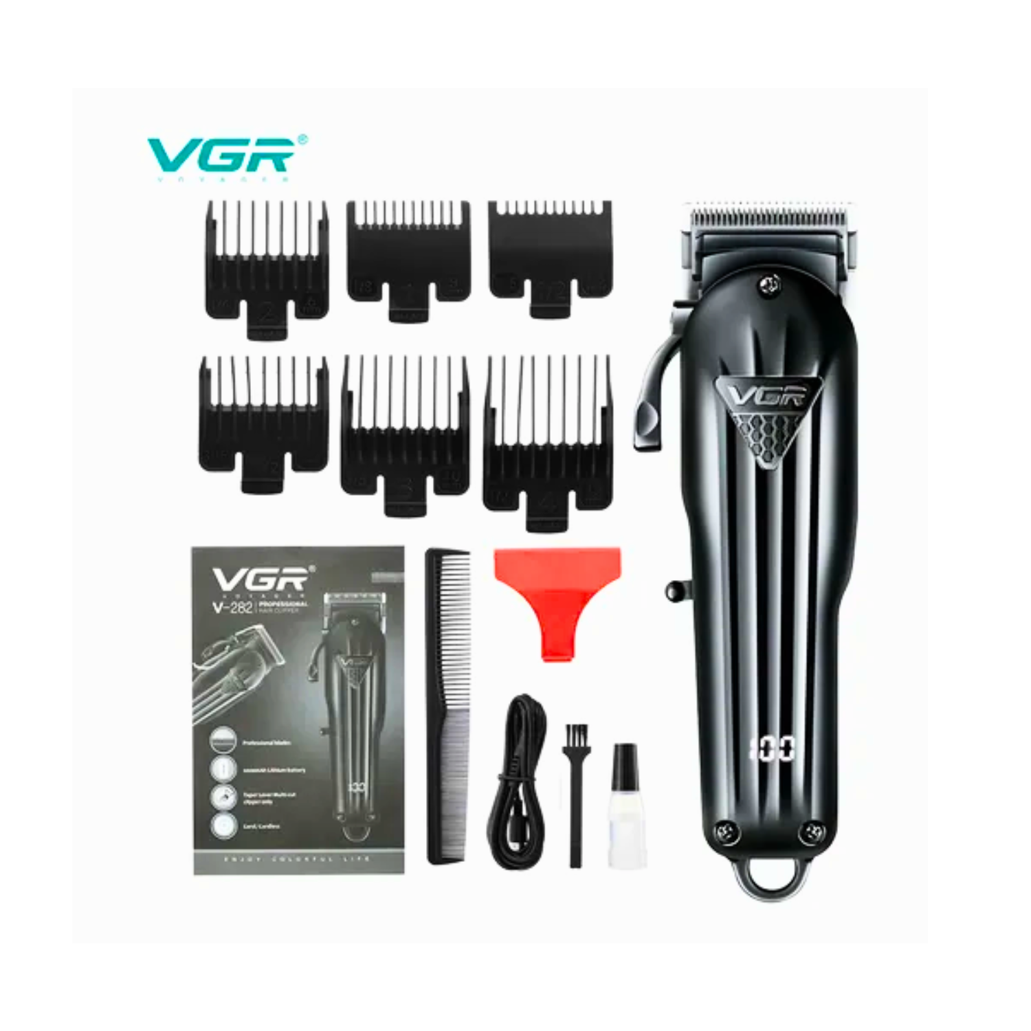 Máquina Cortapelo VGR V-282 Recargable Profesional Inalámbrica Negro - siemprecompra