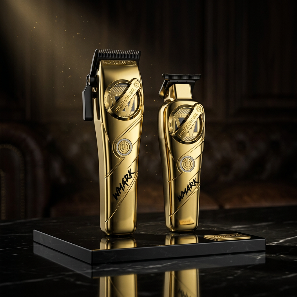 Kit Combo Cortadora Pelo y Trimmer Wmark NG-8613 Dorado Profesional