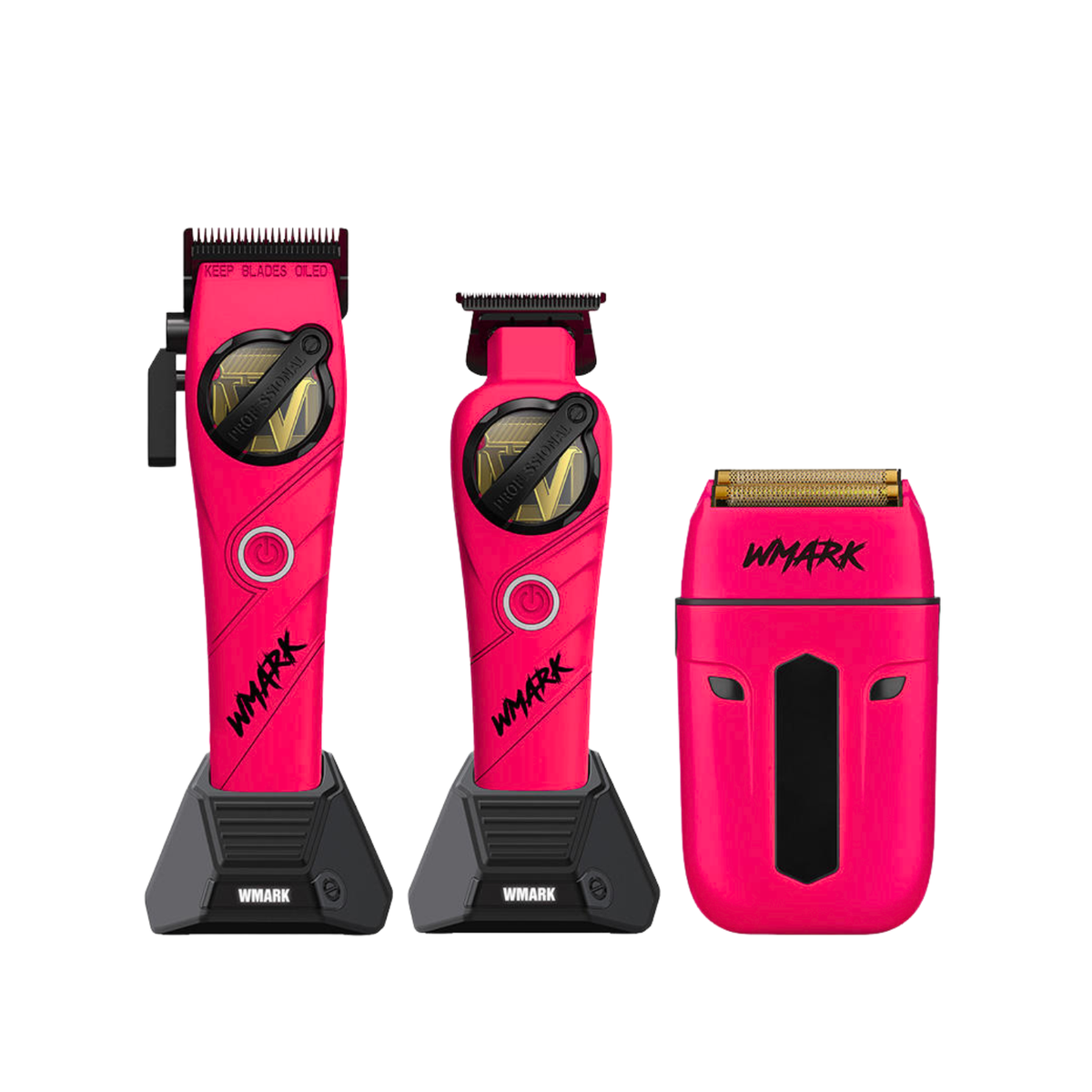 Kit de Barbería Profesional 3 en 1 WMARK NG-1613 con Máquina Cortapelo, Patillera y Afeitadora - siemprecompra