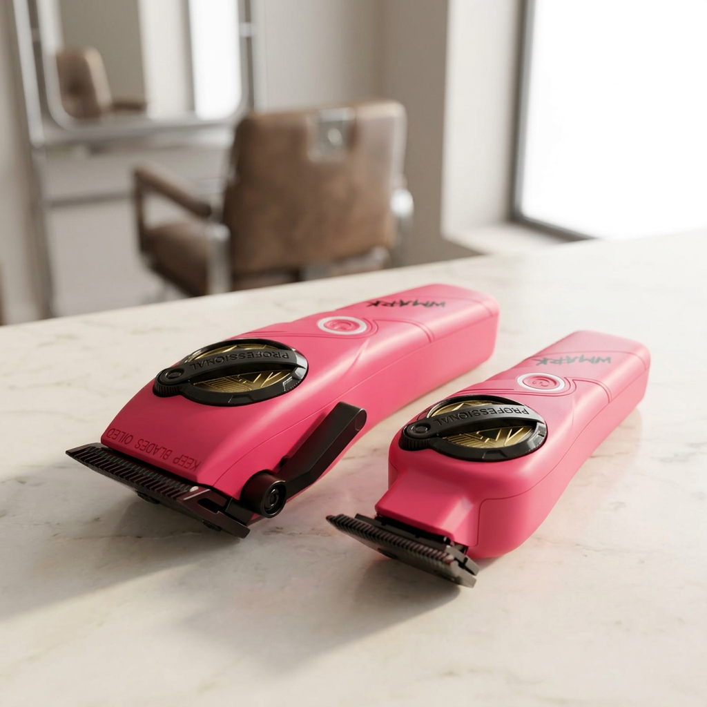 Kit Combo Cortadora Pelo y Trimmer Wmark NG-8613 Rosado Profesional