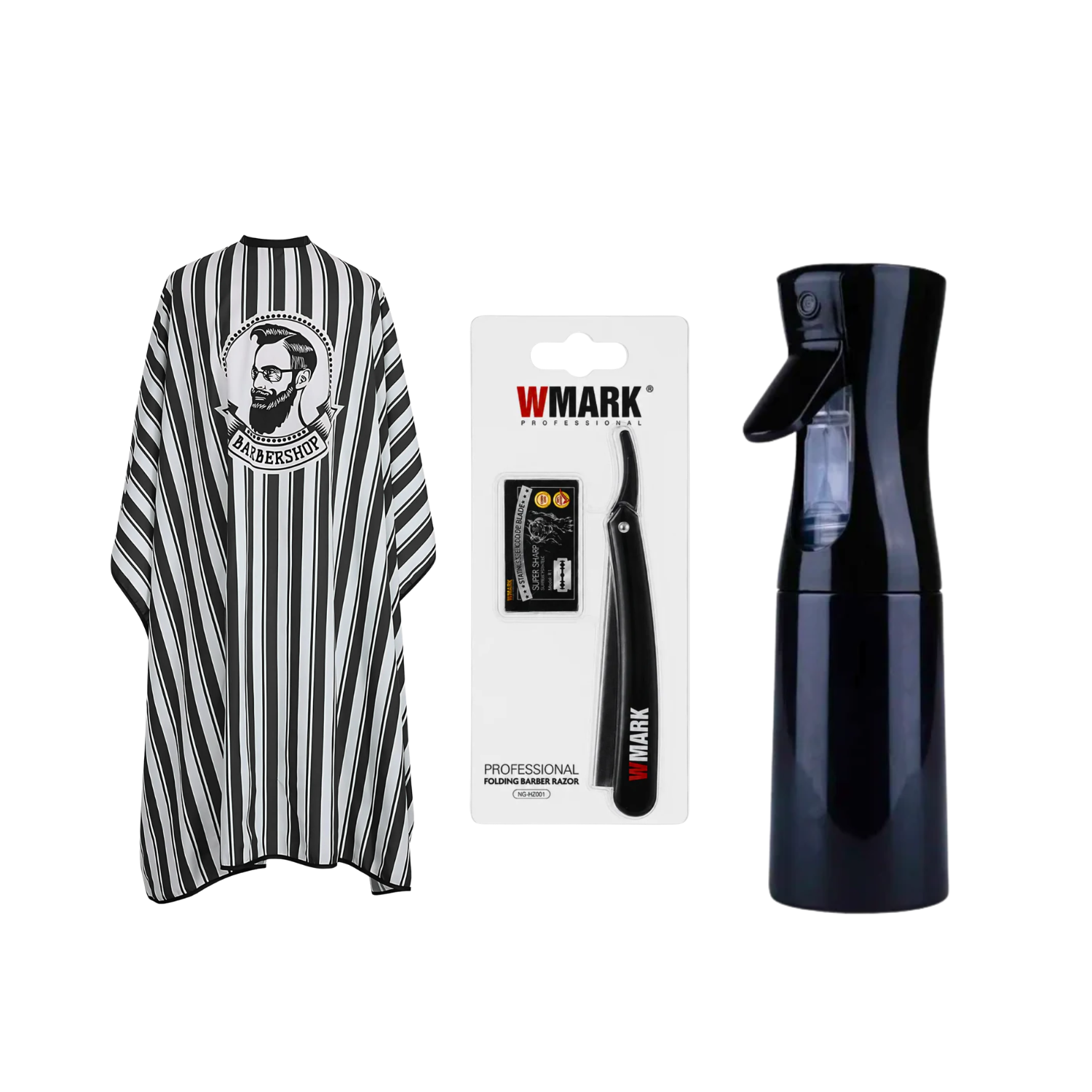 Insumos Barber Super Combo: Capa, Tijeras, Navaja, Cera, Talco Y Más - siemprecompra
