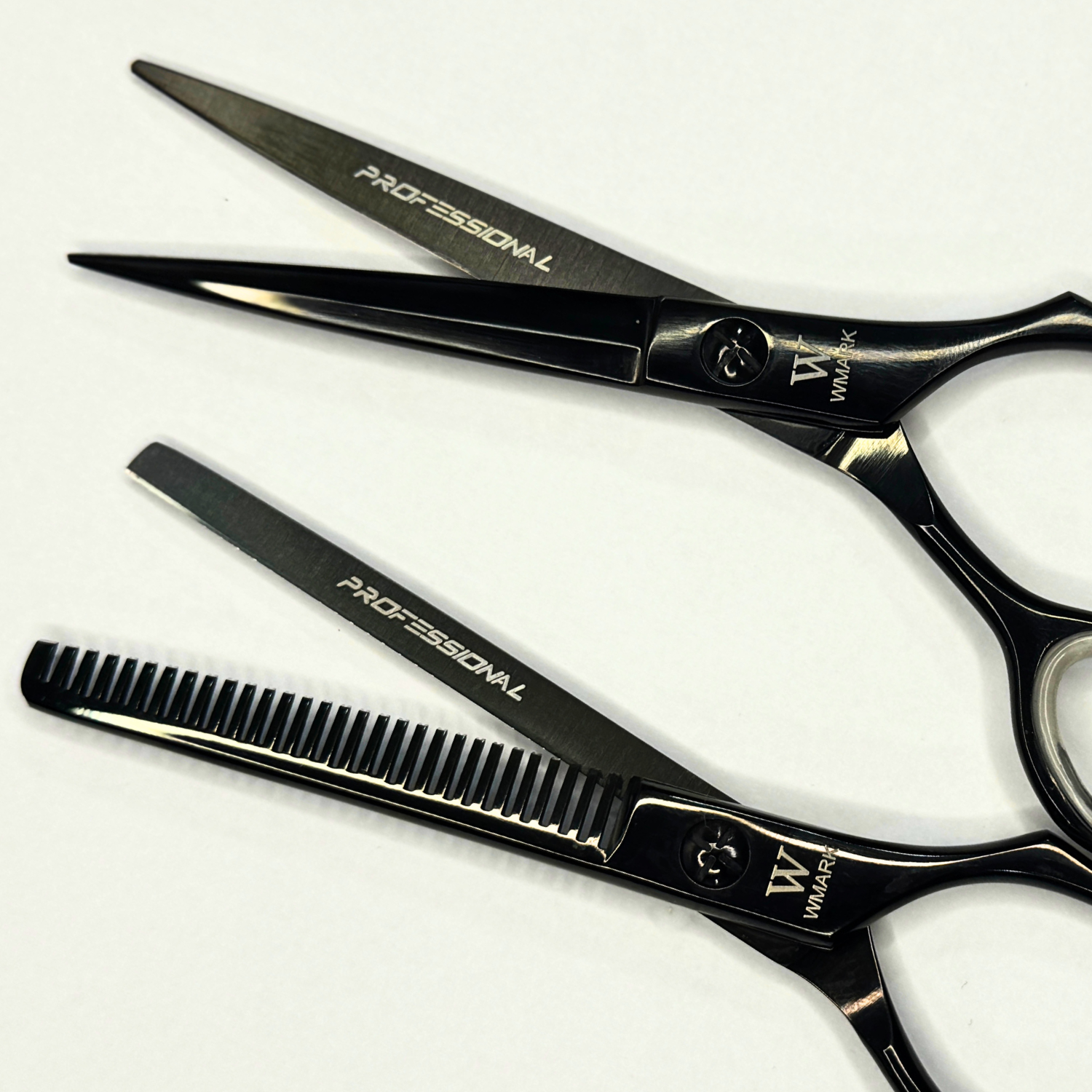 Tijera Peluqueria Wmark Profesional Corte Filo Navaja Y Esculpidora 6 Pulgada Negro