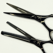 Tijera Peluqueria Wmark Profesional Corte Filo Navaja Y Esculpidora 6 Pulgada Negro