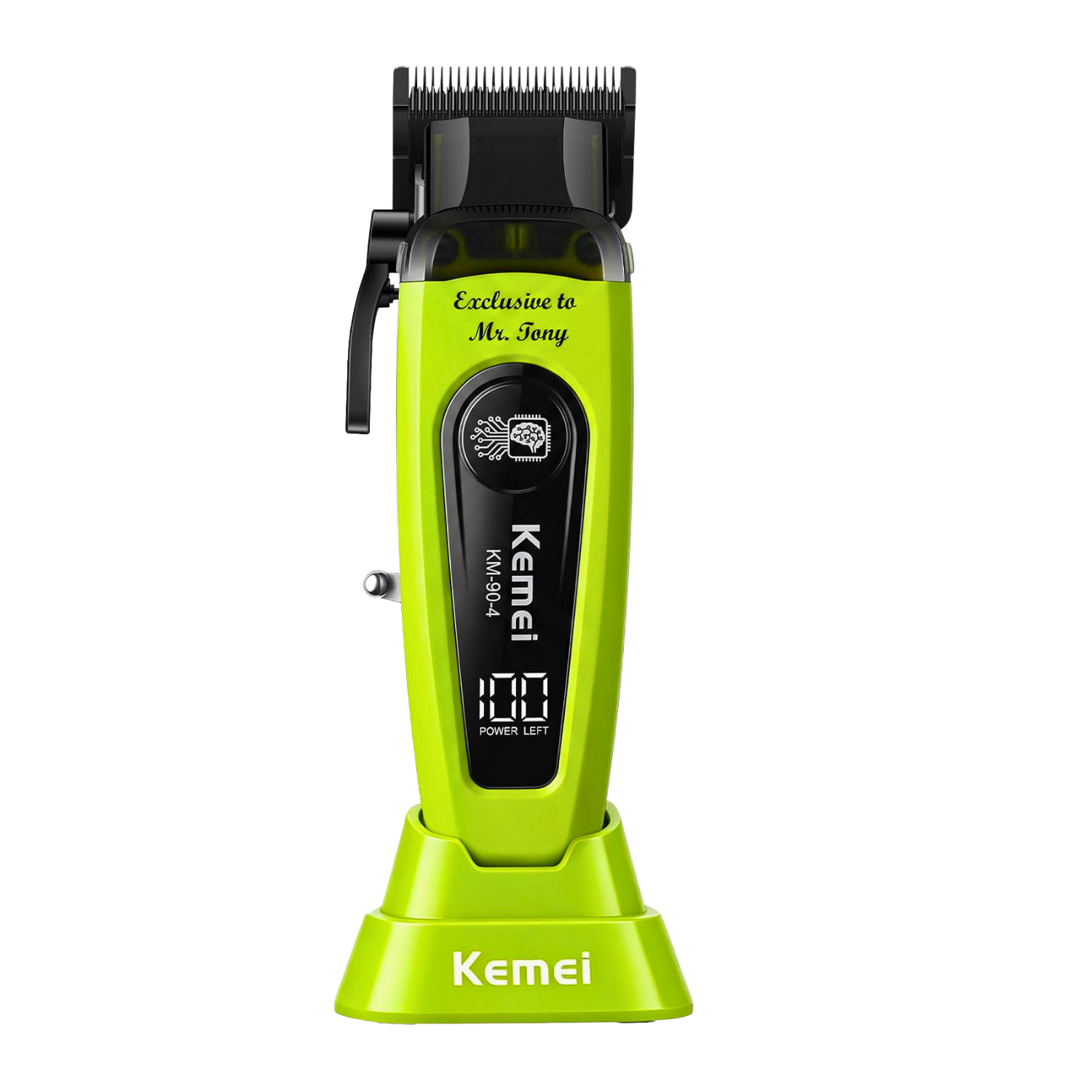 Máquina Cortadora De Pelo Kemei Km-90-4 11500 Rpm Cuchilla Dlc Verde Edición Especial