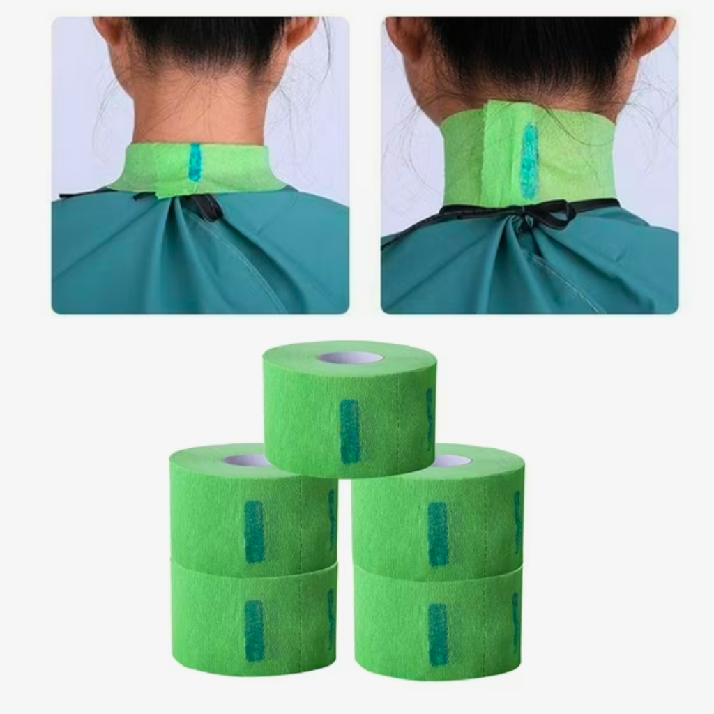 Pack 5 Rollos Papel Cuello Barbería Peluquería Verde