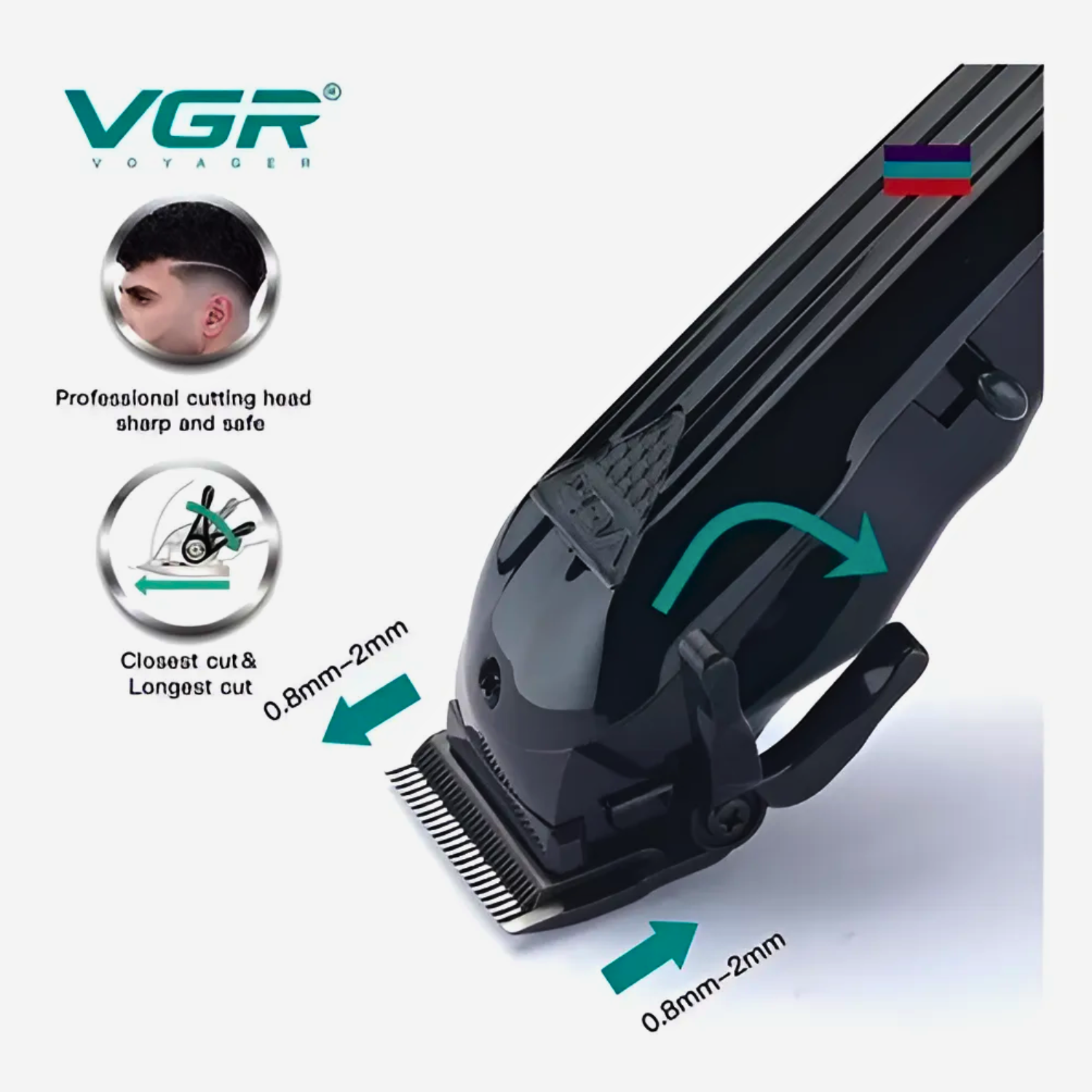 Máquina Cortapelo VGR V-282 Recargable Profesional Inalámbrica Negro - siemprecompra