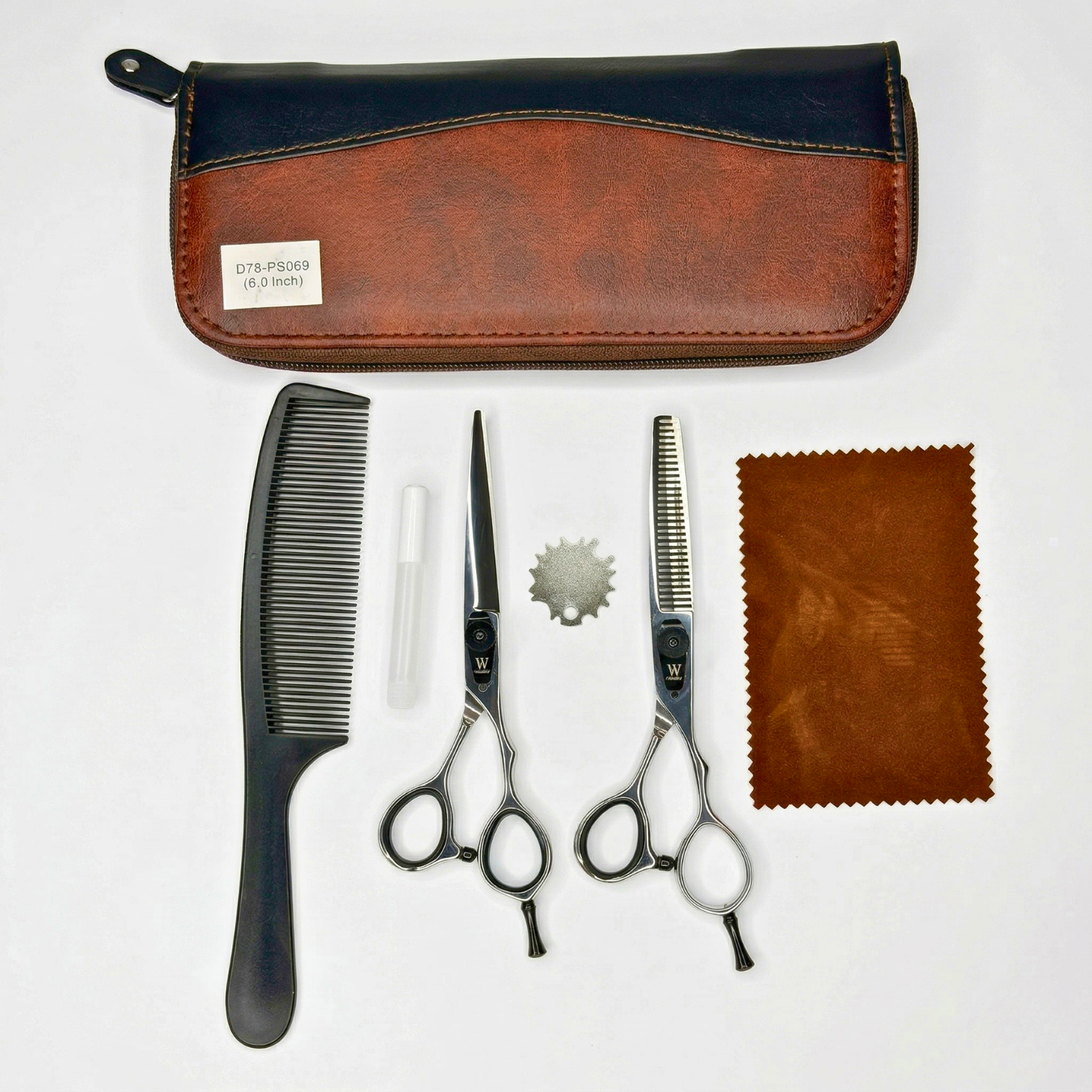 Set Tijeras Profesional WMARK D78-PS069: Filo Navaja y Esculpidora 6" -Silver - siemprecompra