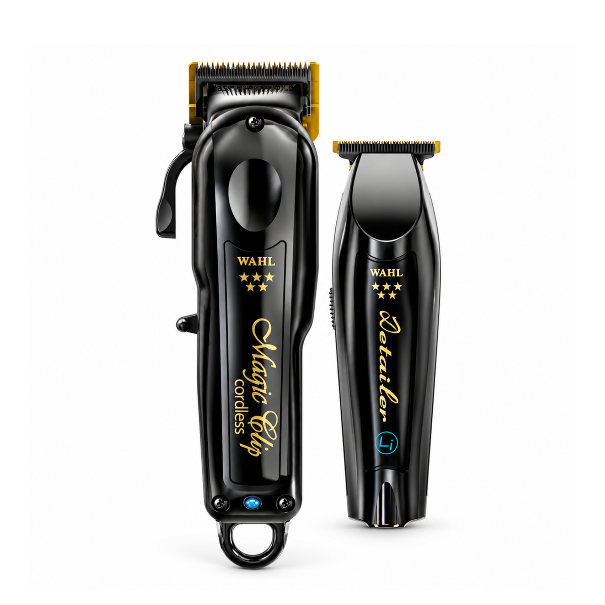 Combo Wahl 5 Star Magic Clip Cordless y Detailer Li negro y dorado - siemprecompra