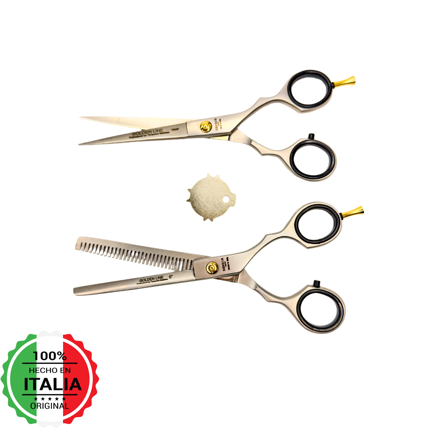 Kit Tijeras Henbor Microdentada 6 Y Esculpidora Italia