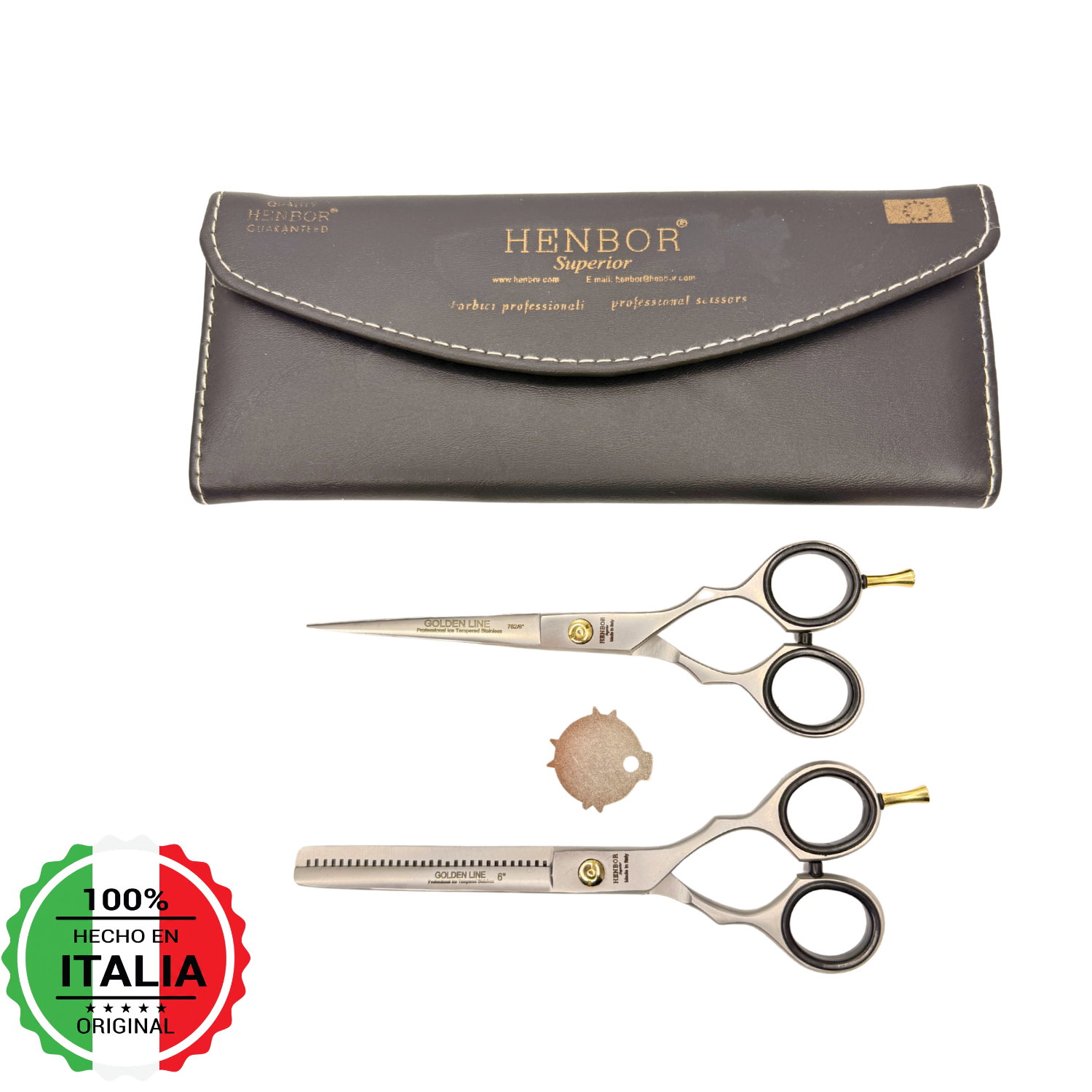 Kit Tijeras Henbor Microdentada 6 Y Esculpidora Italia