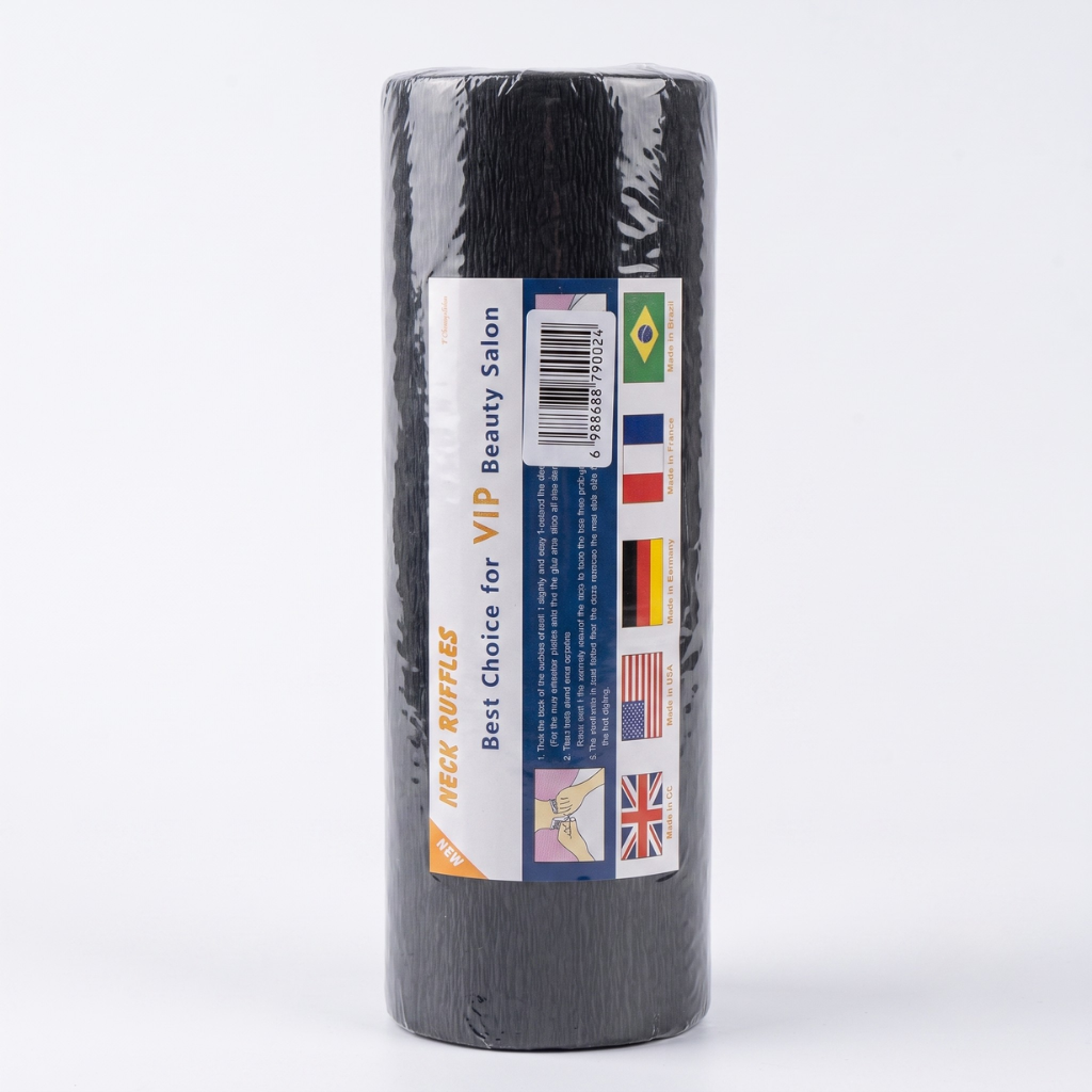 Papel Cuello Barbería Peluquería Pack 5 Rollos Negro