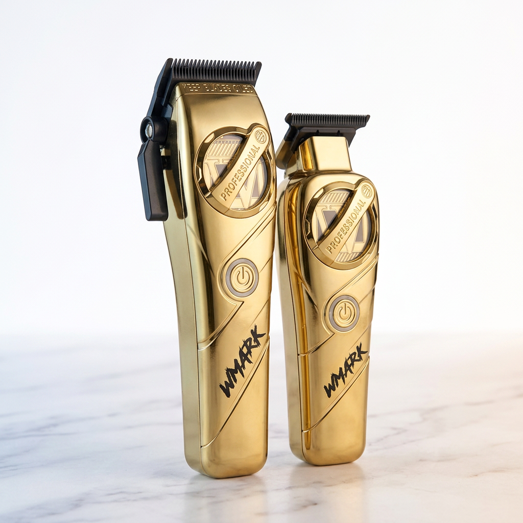 Kit Combo Cortadora Pelo y Trimmer Wmark NG-8613 Dorado Profesional