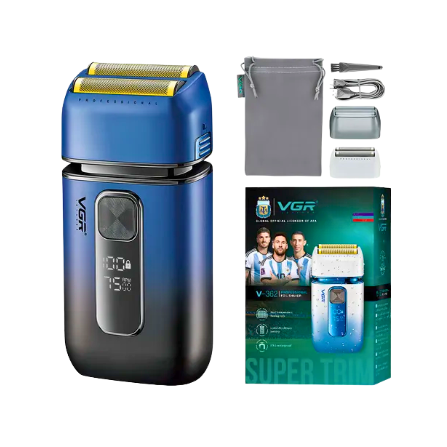 Afeitadora Vgr V-362  Eléctrica 2en1 Trimmer Color Azul