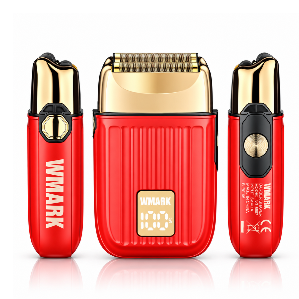 Afeitadora Profesional WMARK NG-8907 Inalámbrica 9000 RPM Rojo